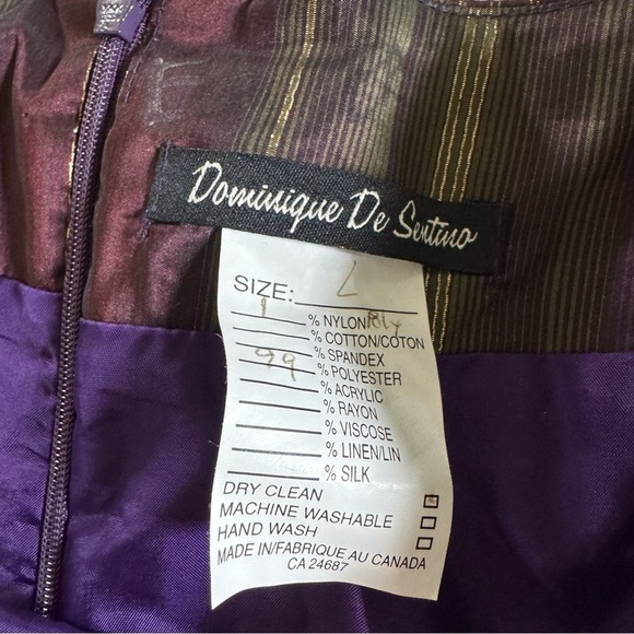 Dressy maxi long skirt tiered ruffle artsy metallic purple green gold large - Picture 8 of 11